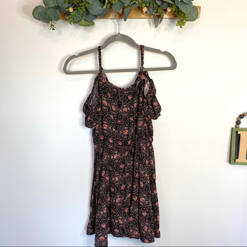 AEO Floral Ruffle Cold Shoulder Mini Dress - Picture 5 of 5